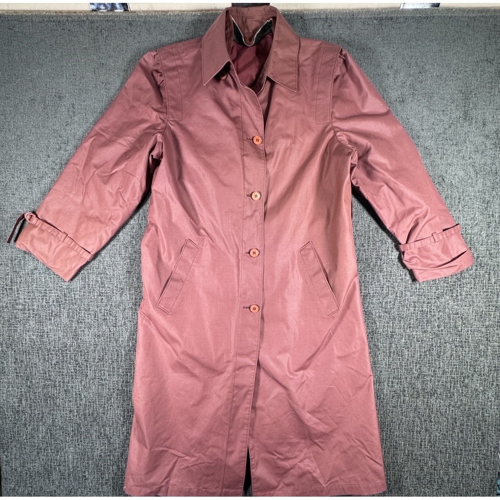 LONDON FOG‎ VTG Women's Trench Coat Plum  Size 10 Pet READ